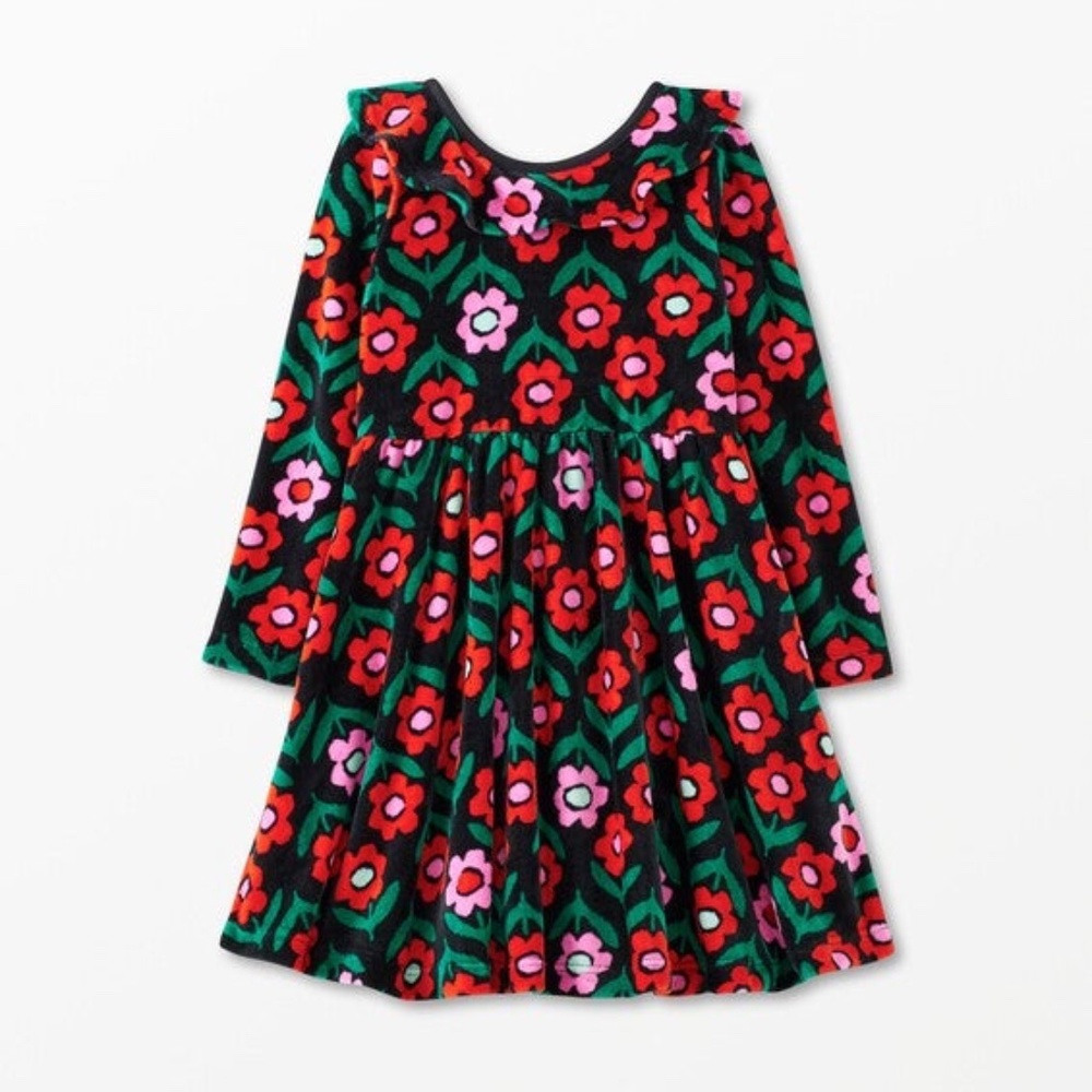 Hanna Andersson Print Velour Super Soft Skater Dress - 4